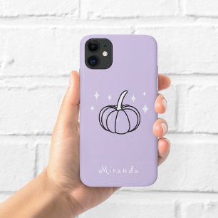 Para iPhone 11 Funda de teléfono púrpura de calabaza bruja