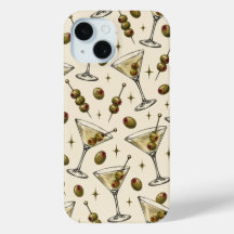 Funda de teléfono Retro Dirty Martini & Aceituna