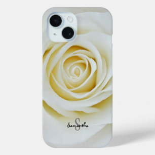 Para iPhone 15 Funda de teléfono Rosa Blanca