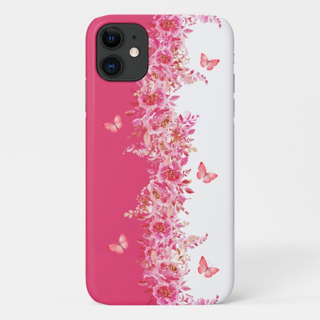 Case-Mate Para iPhone Funda de teléfono rosa botánica (Reverso)