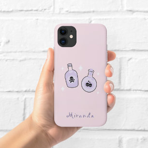 Para iPhone 11 Funda de teléfono rosa de pociones mágicas de bruj