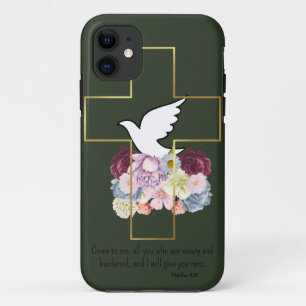 Para iPhone 11 Funda de teléfono verde oscuro Beautiful Blessings