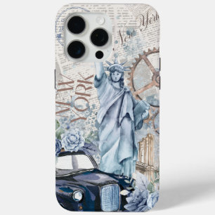 Para iPhone 15 Pro Max Funda de teléfono vintage de Nueva York