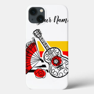 Para iPhone 13 Funda de texto de banda clásica de souvenirs de es