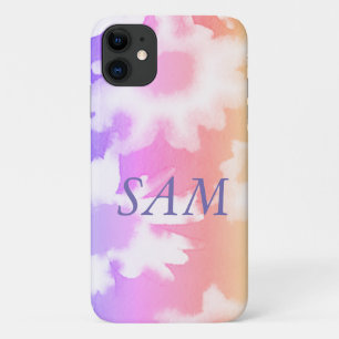 Para iPhone 11 Funda de Watercolor con diseño de margarita morada