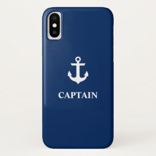 Para iPhone X Funda del Ancla Azul de la Marina Náutica Capitán 