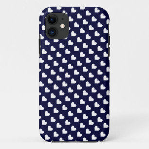 Funda del patrón de corazón blanco y azul de la ma