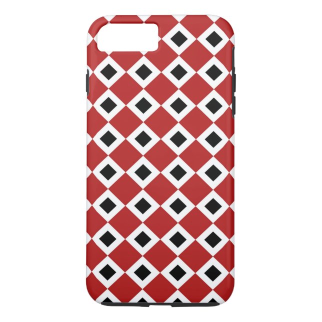 Case-Mate Para iPhone Funda del patrón de diamante rojo-blanco-negro par (Reverso)
