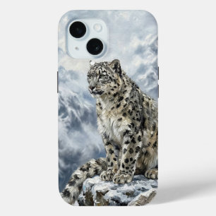 Para iPhone 15 Funda del tótem del leopardo de las nieves – Arte 