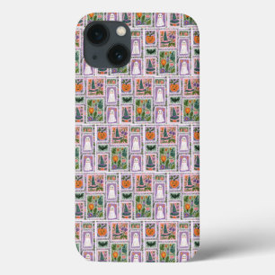 Para iPhone 13 Funda floral de fantasmas de postal vintage de Hal