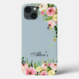 Para iPhone 13 Funda Floral de teléfono celular/iPid