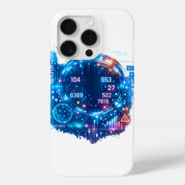Para iPhone 15 Pro Funda futurista de HUD cibernético – Interfaz de t