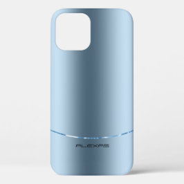 Para iPhone 12 Funda minimalista de fondo azul metálico-Mate iP