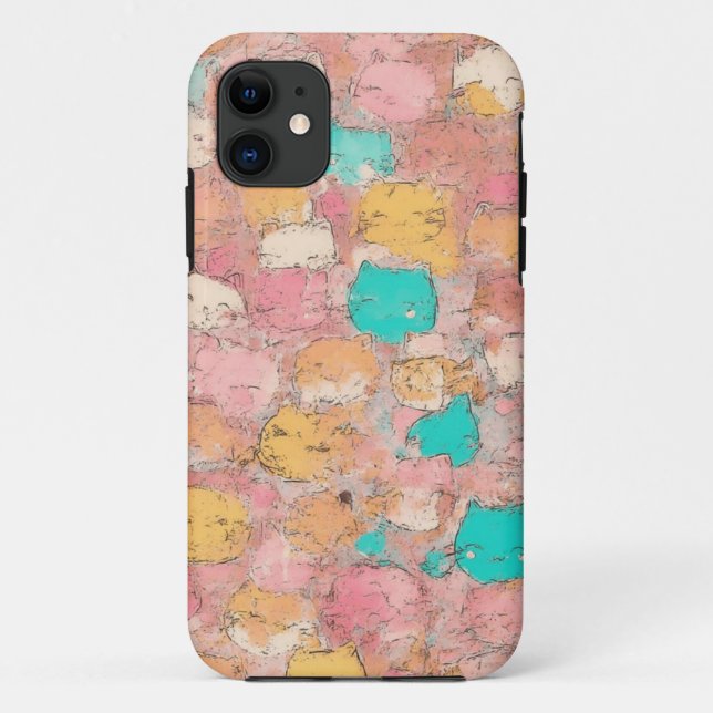 Case-Mate Para iPhone Funda móvil de Pastel Cat Doodle (Reverso)