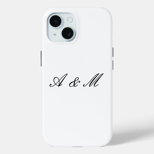 Case-Mate Para iPhone Funda personalizada de monograma de pareja con let (Reverso )