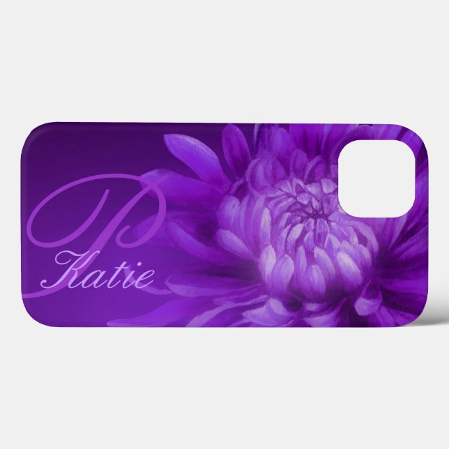 Case-Mate Para iPhone Funda personalizado de crisantemo morado (Reverso (Horizontal))