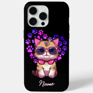 Para iPhone 15 Pro Max Funda personalizado de Guay Cat en gafas de sol