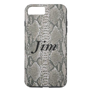 Para iPhone 8 Plus/7 Plus Funda personalizado de piel de serpiente de plata