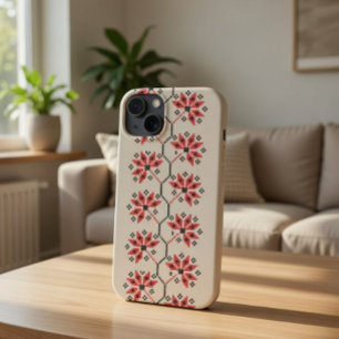 Para iPhone 13 Funda protectora de inspiración folclórica