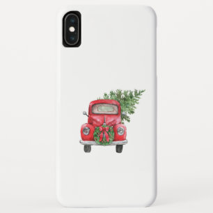 Funda Para iPhone XS Max Funda XS Max de Árbol de Navidad y Camión Rojo i