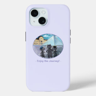 Para iPhone 15 Gatos Louvre París - Disfrutar Funda de teléfono r