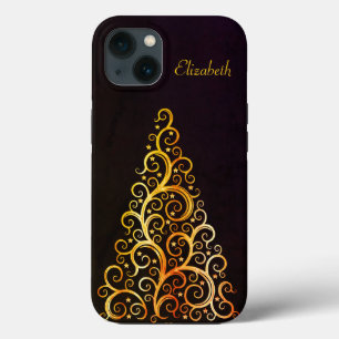 Para iPhone 13 Hermosa, encantadora, Funda de árbol de Navidad de