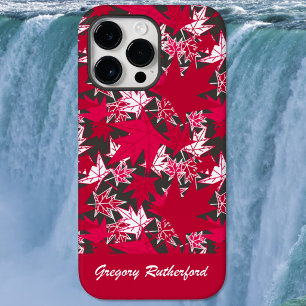 Funda Para iPhone 14 Pro Max De Case-Mate Hojas de Arce Rojas en Funda de Teléfono de Carbón