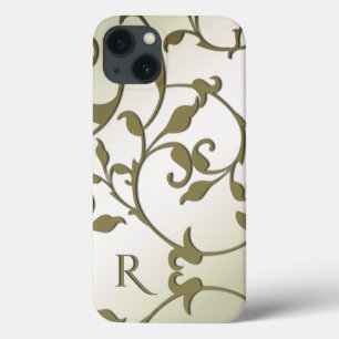 Para iPhone 13 Hojas de olivo que se desplazan Funda personalizad