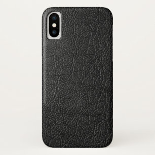 Para iPhone X Impresionante funda móvil de cuero negro