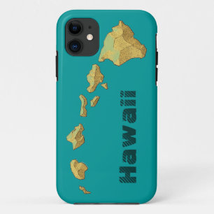 Para iPhone 11 Islas Hawái funda de oro azul verde azulado azul