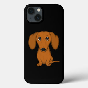 Para iPhone 13 Lindo Dachshund Rojo Funda divertida de perro sa