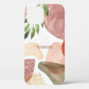 Para iPhone 12 Mamáes de Funda de acuarelas neutrales abstractas