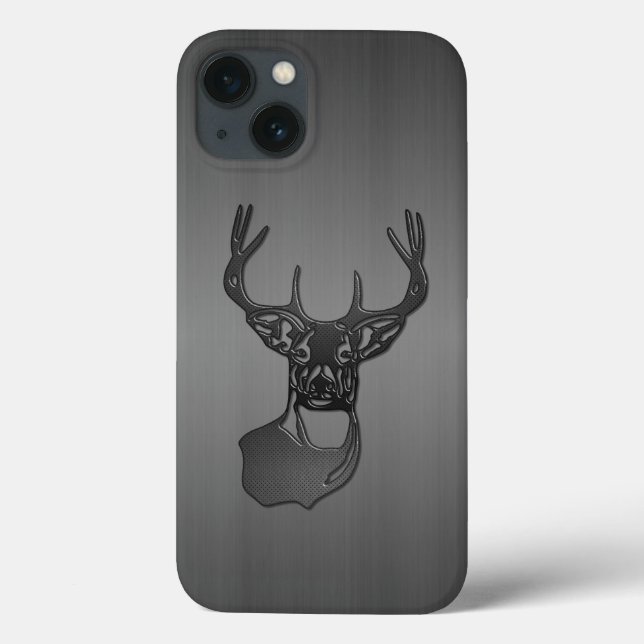Case-Mate Para iPhone Metalizado cepillado - Funda de ciervo de cola bla (Reverso)