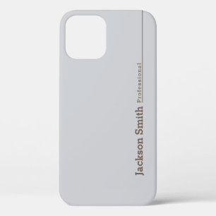 Para iPhone 12 Moderno y gris Funda de nombres minimalistas perso