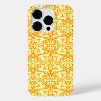 Naranja adamascado floral de tulipano funda amaril