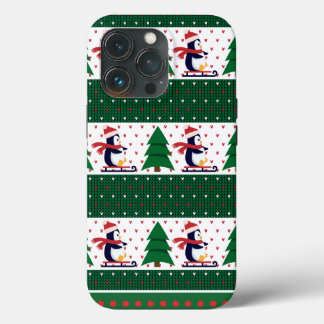 Para iPhone 13 Pro Navidades suéteres feos Funda de patrón de conejo