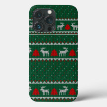 Navidades suéteres feos Funda de patrón de conejo 