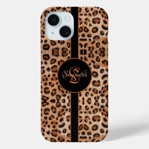 Para iPhone 15 Negrita y elegante: Funda de impresión Leopard per