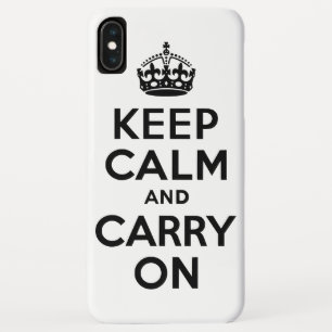 Para iPhone XS Max Negro Mantenga la calma y continúe con el Funda de