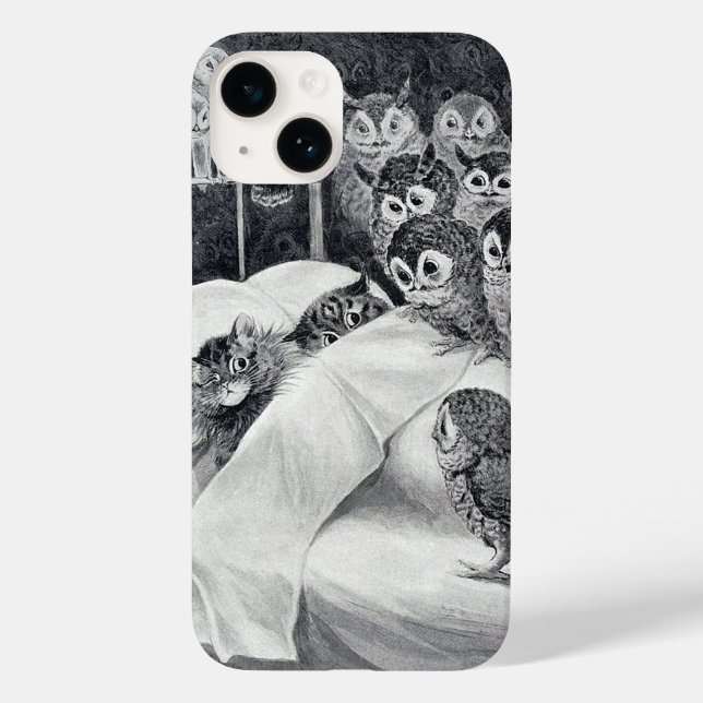 Case-Mate Para iPhone Pájaro de búho gato, Funda mate de Louis Wain iPho (Reverso )