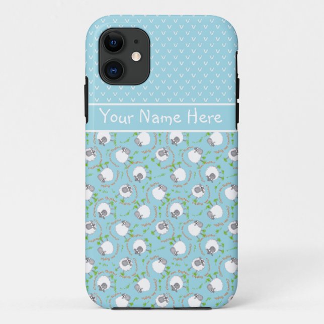 Case-Mate Para iPhone Patrones de ovejas divertidas azules Xtreme Funda  (Reverso)