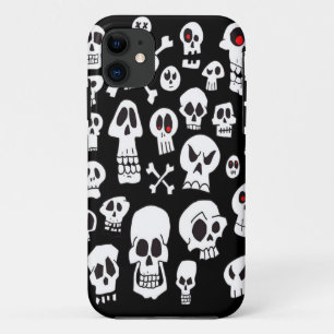 Para iPhone 11 Personalizado de mano divertida con cráneos Funda