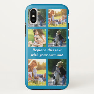 Para iPhone X Personalizar el collage de fotos y el Funda de tex