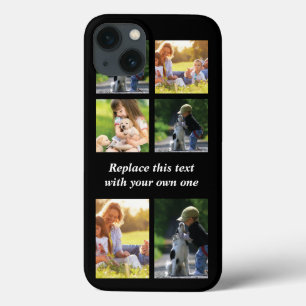 Para iPhone 13 Personalizar el collage de fotos y el Funda de tex