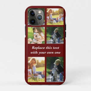 Para iPhone 11 Pro Personalizar el collage de fotos y el Funda de tex