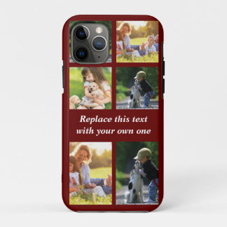 Para iPhone 11 Pro Personalizar el collage de fotos y el Funda de tex