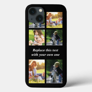 Para iPhone 13 Personalizar el collage de fotos y el Funda de tex