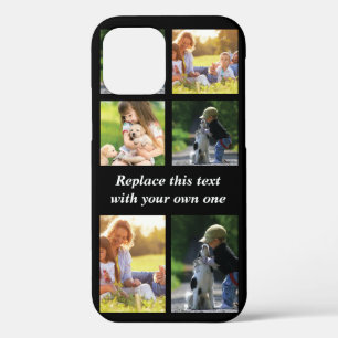 Para iPhone 12 Pro Personalizar el collage de fotos y el Funda de tex