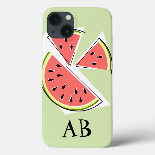 Case-Mate Para iPhone Piezas de sandía funda mini "Monograma" iPad verde (Reverso)