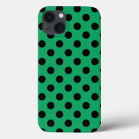 Pos de polka negro sobre el Funda verde fresco-Mat